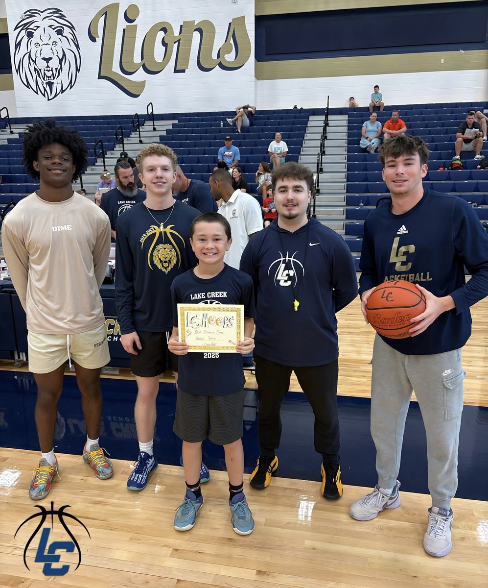 Congratulations to all of our Lake Creek boys basketball camp award winners!

6th-9th grade MVP &amp; 1v1 Champ- Tysen McMillin
3rd-5th grade MVP &amp; 1v1 Champ - Xander Morrell
6th-9th grade best defensive player - Cade Landin
3rd-5th grade best defensive player - Boone Smith

#RiseUp