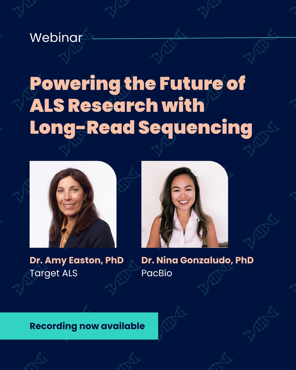 TargetALS_fdn's tweet image. In partnership with PacBio, we’ve launched the largest global whole-genome sequencing initiative for ALS to date — and we recently highlighted this effort in a powerful webinar.
Watch a recording to see how it's breakthroughs in #ALSResearch worldwide: bit.ly/3GCOsRx