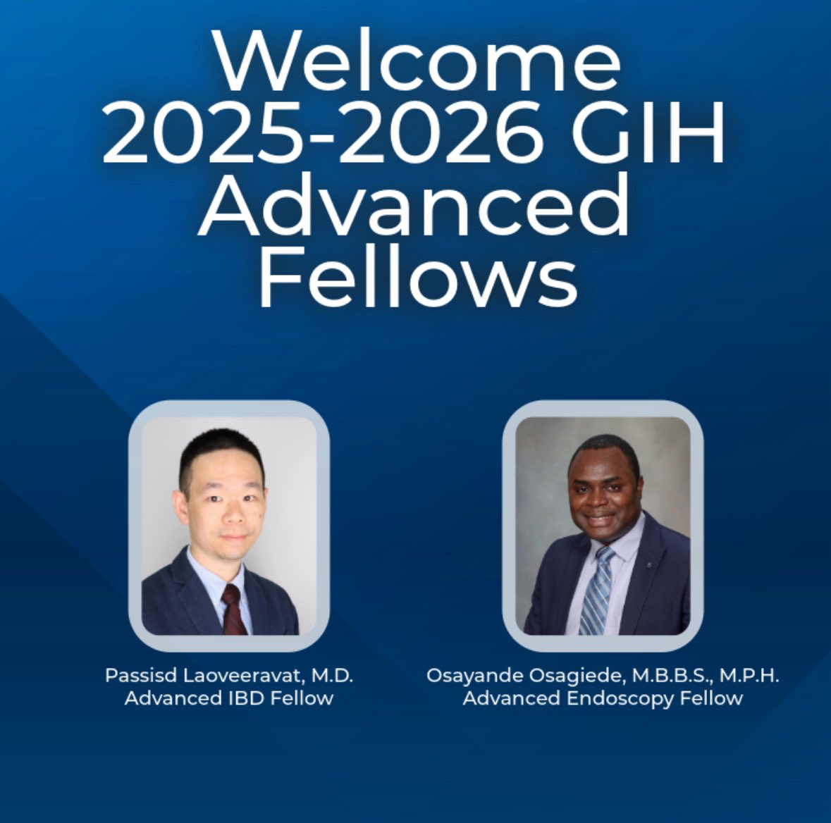 Mayo Clinic Florida Gastroenterology & Hepatology (@mayoclinicflgih) on Twitter photo It’s July and that only means one thing!
New fellows!
Excited to welcome new faces to the <a href="/MayoClinicFLGIH/">Mayo Clinic Florida Gastroenterology & Hepatology</a> family
3️⃣ new first year fellows #ChrisChase <a href="/CarolineOlsonMD/">Caroline Olson, MD</a> <a href="/DrYichenWang/">Yichen Wang, MD MSc FACP</a>
1️⃣ advanced #IBD <a href="/passisd/">Passisd Laoveeravat</a>
1️⃣ advanced #AE <a href="/YandeMD/">Osayande Osagiede MD MPH</a> It’s July and that only means one thing!
New fellows!
Excited to welcome new faces to the <a href="/MayoClinicFLGIH/">Mayo Clinic Florida Gastroenterology & Hepatology</a> family
3️⃣ new first year fellows #ChrisChase <a href="/CarolineOlsonMD/">Caroline Olson, MD</a> <a href="/DrYichenWang/">Yichen Wang, MD MSc FACP</a>
1️⃣ advanced #IBD <a href="/passisd/">Passisd Laoveeravat</a>
1️⃣ advanced #AE <a href="/YandeMD/">Osayande Osagiede MD MPH</a>