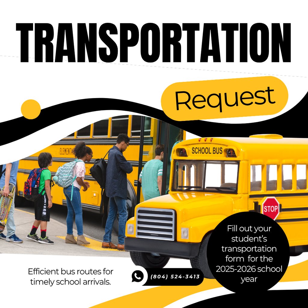 Colonial Heights Families - it's heard to believe, but it's already time to submit the Transportation form for your student(s) for the upcoming 2025-2026 school year, which can be found in your Colonial Heights Parent Portal account. More details on our website.