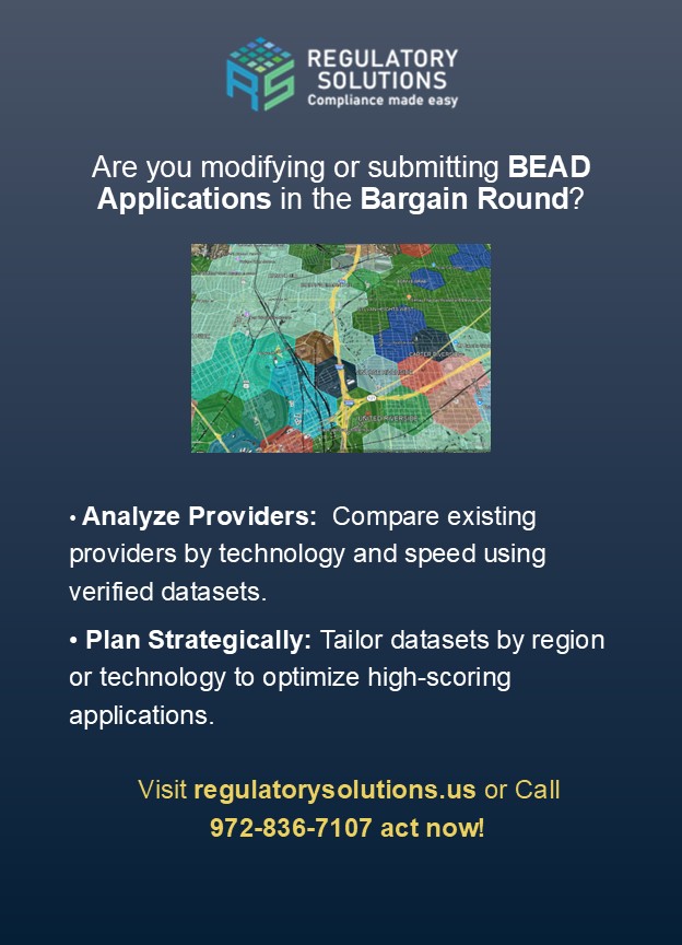 Grab our optimized BEAD datasets for the Bargain Round! Compare providers, boost your applications. Buy now: regulatorysolutions.us/dataproducts.h…