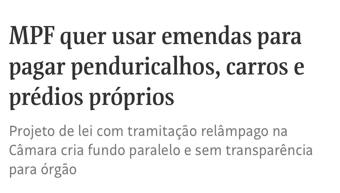 "Se a gente imaginar que procuradores vão buscar parlamentares para destinar recursos a projetos do Ministério Público, é um conflito de interesse óbvio. A Constituição coloca o Ministério Público com função independente, ele é financiado de forma a ter autonomia. Se for custeado