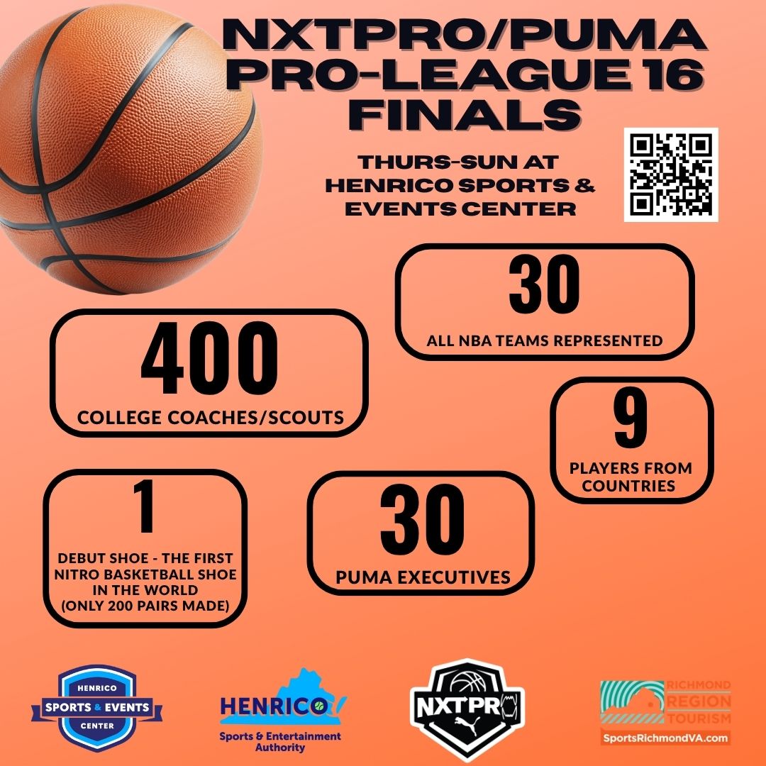 HenricoSEA (@henrico_sea) on Twitter photo 🏀💥 Tomorrow's the day, hoop fans! Head to @henricocenter for the thrilling <a href="/NxtProHoops/">NXTPRO Hoops</a>/<a href="/PUMAHoops/">PUMA Basketball</a> Pro-League 16 Finals! Witness top-level talent go head-to-head on the court as they battle it out thru Sunday. #nxtpro #basketball #packthecenter @visitrichmondva <a href="/PRO16League/">PRO16/NXTPRO League</a> 🏀💥 Tomorrow's the day, hoop fans! Head to @henricocenter for the thrilling <a href="/NxtProHoops/">NXTPRO Hoops</a>/<a href="/PUMAHoops/">PUMA Basketball</a> Pro-League 16 Finals! Witness top-level talent go head-to-head on the court as they battle it out thru Sunday. #nxtpro #basketball #packthecenter @visitrichmondva <a href="/PRO16League/">PRO16/NXTPRO League</a>