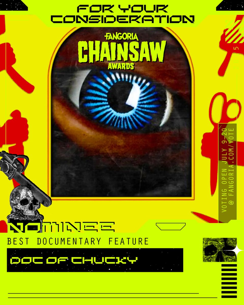 We poured our souls into creating "Doc of Chucky," an epic look at <a href="/RealDonMancini/">Don Mancini</a>'s killer doll film franchise. Now, it's nominated for Best Documentary in the <a href="/FANGORIA/">FANGORIA</a> #ChainsawAwards!

From the bottom of our heart of Damballa, we'd love your vote: fan.gd/chucky