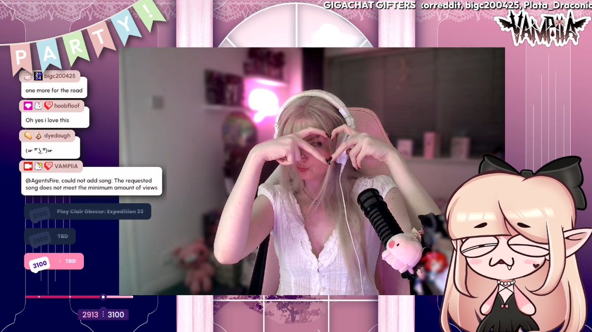 THANK YOU for an amazing Vamparty Megathon! 🍰✨

Thank you for all the birthday wishes, spending 5 days with me, all the super generous gifts!🎁

You shot through the 750 goal within minutes &amp; we ended at 2.9k...
I'm so grateful for my community 🥹 I hope I you all had fun!