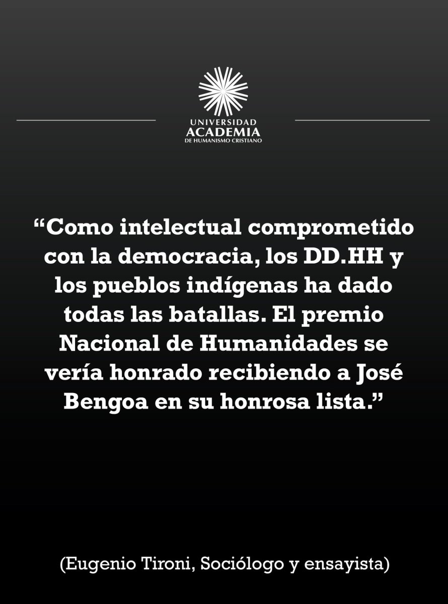 u_academia (@u_academia) on Twitter photo #PepealNacional Les iremos contando en nuestros distintos medios quienes apoyan desde Chile y otros países y universidades la candidatura del profesor José Bengoa al Premio Nacional de Humanidades 2025. Estas son las razones de <a href="/eugeniotironi/">Eugenio Tironi</a> #PepealNacional Les iremos contando en nuestros distintos medios quienes apoyan desde Chile y otros países y universidades la candidatura del profesor José Bengoa al Premio Nacional de Humanidades 2025. Estas son las razones de <a href="/eugeniotironi/">Eugenio Tironi</a>
