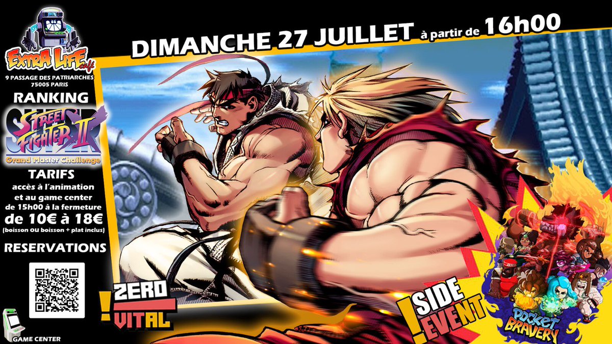 Zéro Vital (@zerovital75) on Twitter photo Eeeeeeh salut les loubards !
On revient avec une dalle de dose prononcée, et pour s’en mettre plein la panse, y’a le prochain ranking de prévu 🕹️ !
Dimanche 27 Juillet, à partir de 16h, et toujours chez les frères de l’<a href="/ExtraLifeCafe/">Extra Life Café</a> ❤️.
Au plaisir de vous y voir 🎉 ! Eeeeeeh salut les loubards !
On revient avec une dalle de dose prononcée, et pour s’en mettre plein la panse, y’a le prochain ranking de prévu 🕹️ !
Dimanche 27 Juillet, à partir de 16h, et toujours chez les frères de l’<a href="/ExtraLifeCafe/">Extra Life Café</a> ❤️.
Au plaisir de vous y voir 🎉 !
