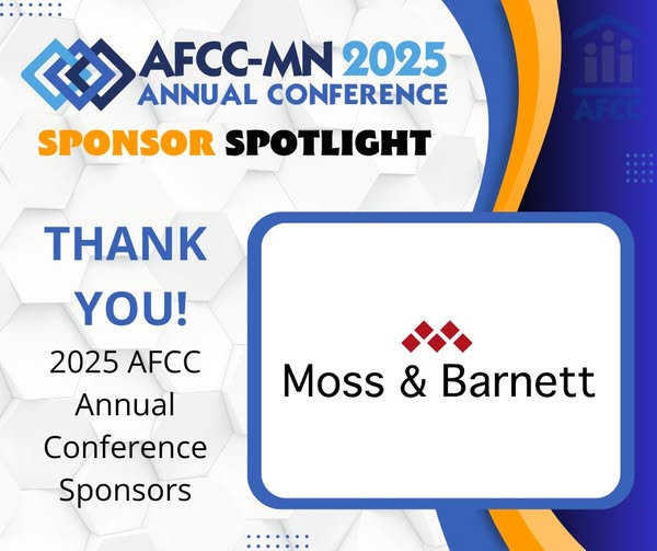 MossBarnett's tweet photo. The @MossBarnett family law team is pleased to be a Diamond Sponsor of the 2025 AFCC-MN Annual Conference: "Justice and Belonging: Advocating for and Supporting Marginalized and Immigrant Families in the Legal System." https://t.co/W551BGQZlC https://t.co/Psi98oBz8R