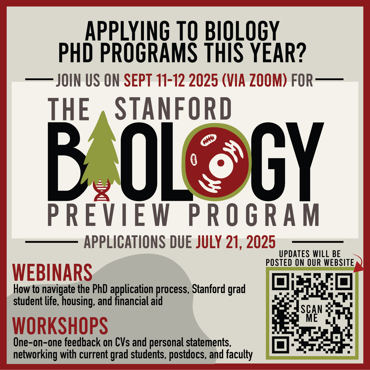 Biology Preview Program (@biologypreview) on Twitter photo Just a few more days until the deadline!   
If you're planning to apply to Bio PhD programs this year, join us at the Biology Preview Program where we'll walk you through the PhD app process and help you polish your application materials!  
Apply here: bit.ly/4n4Nxtu Just a few more days until the deadline!   
If you're planning to apply to Bio PhD programs this year, join us at the Biology Preview Program where we'll walk you through the PhD app process and help you polish your application materials!  
Apply here: bit.ly/4n4Nxtu
