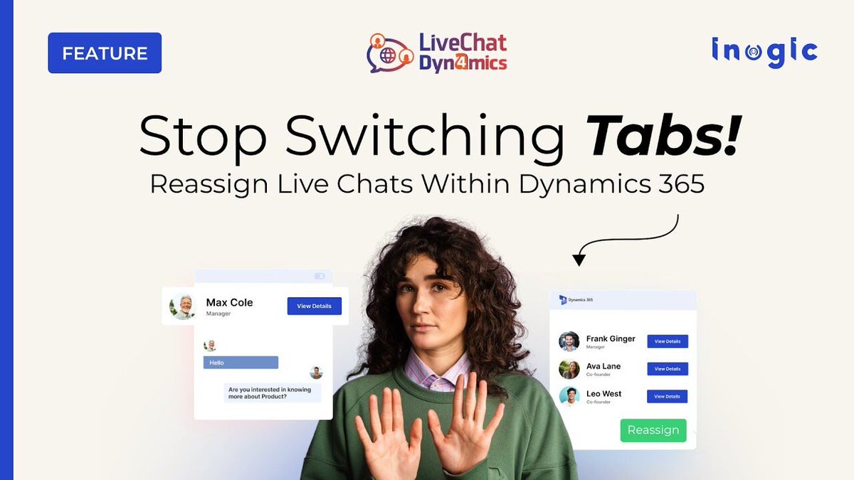 inogic's tweet image. Bring Website Chats Inside YOUR Dynamics 365 CRM | LiveChat4Dynamics

bit.ly/3I7QsBD

#Dynamics365 #LiveChat4Dynamics #CRMChatTool #CRMIntegration #WebsiteChat