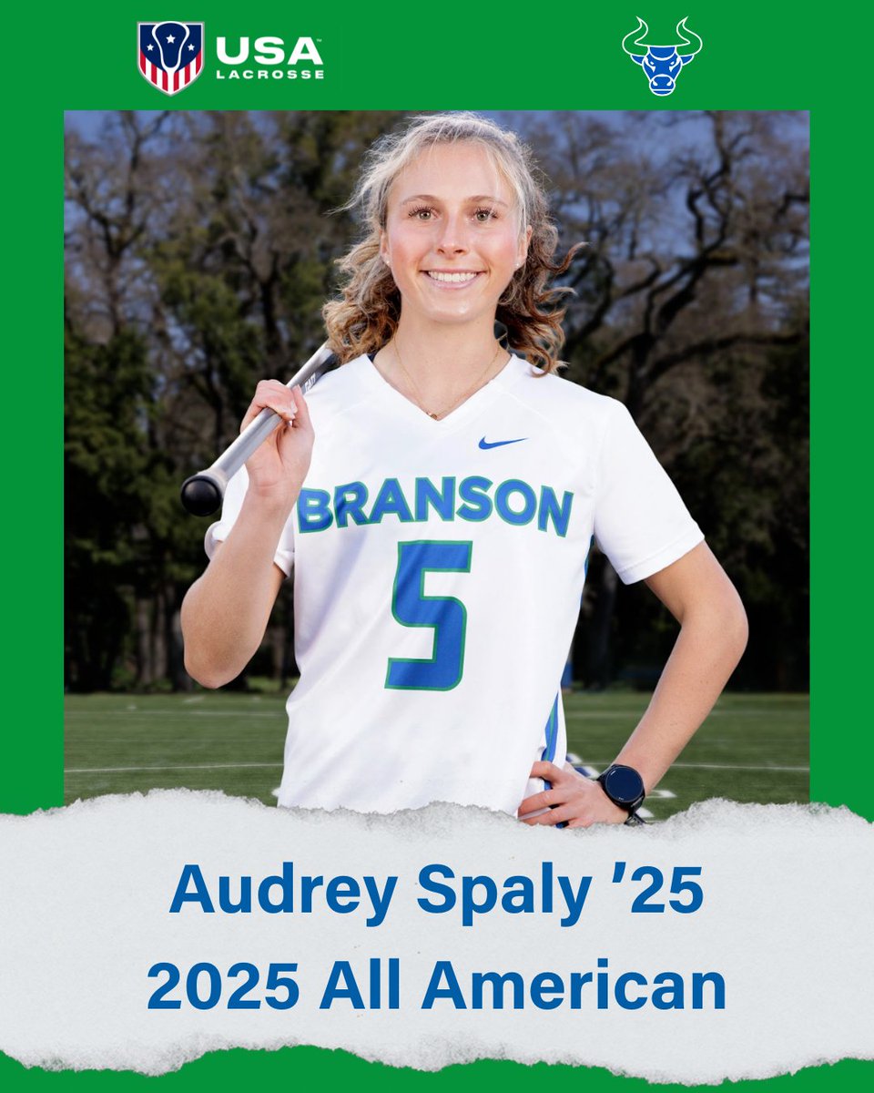 Branson Athletics (@branson_bulls) on Twitter photo Big congratulations to Audrey Spaly ’25, Branson's first <a href="/USA_Lacrosse/">USA Lacrosse</a> All American! This incredible honor is a testament to Audrey’s relentless work ethic, leadership, and love for the game. Well done, Audrey! usalacrosse.com/news-media-blo… Big congratulations to Audrey Spaly ’25, Branson's first <a href="/USA_Lacrosse/">USA Lacrosse</a> All American! This incredible honor is a testament to Audrey’s relentless work ethic, leadership, and love for the game. Well done, Audrey! usalacrosse.com/news-media-blo…