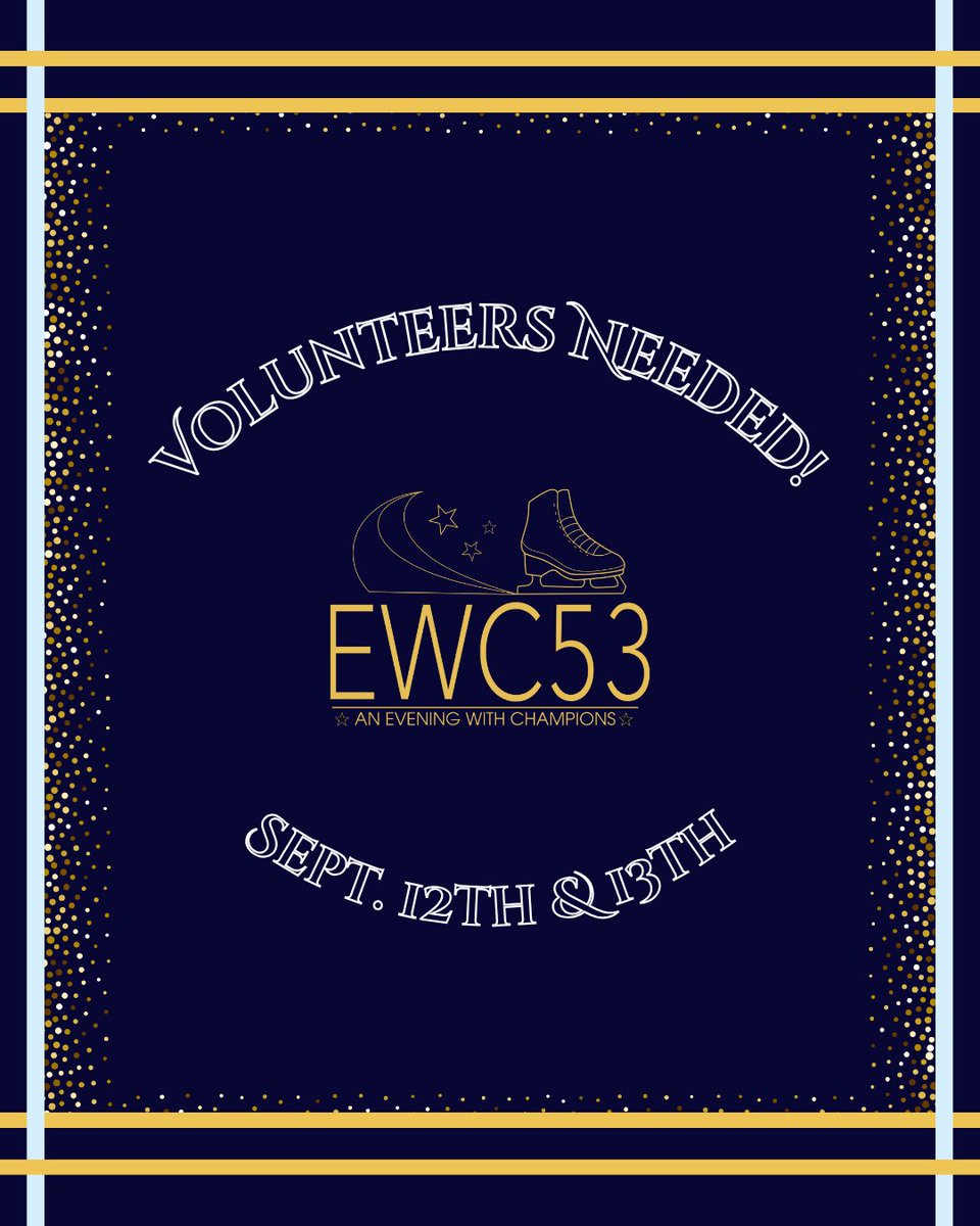 We want YOU 🫵to help us run EWC 53! Sign up to volunteer for us via the link below ⛸️

forms.gle/V9A3cNzJvvSDja…