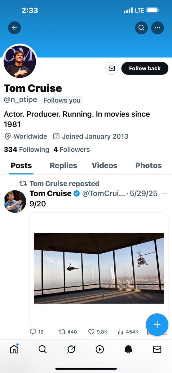 miscabbaged's tweet image. This guy thinks he’s Tom Cruise

Has four followers.  

😂😂😂