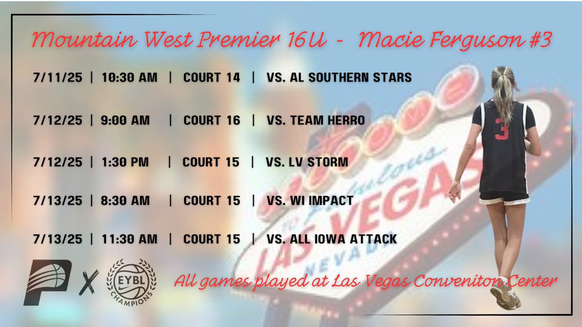 Macie Ferguson (@macieferg03) on Twitter photo EYCL Session ||| begins on Friday! Excited to get to Vegas and compete with my teammates. Below is our schedule!! <a href="/MtnWestPremier/">Mountain West Premier</a> <a href="/PGHColorado/">Prep Girls Hoops Colorado</a> <a href="/hoopstracker/">Hoopstracker</a> EYCL Session ||| begins on Friday! Excited to get to Vegas and compete with my teammates. Below is our schedule!! <a href="/MtnWestPremier/">Mountain West Premier</a> <a href="/PGHColorado/">Prep Girls Hoops Colorado</a> <a href="/hoopstracker/">Hoopstracker</a>