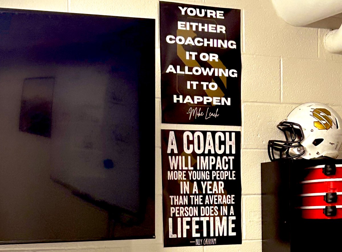 CoachHays_'s tweet image. Added a couple new posters to the coaching staff office wall. 
Daily reminders of why we coach, how we lead, and who it’s all for.