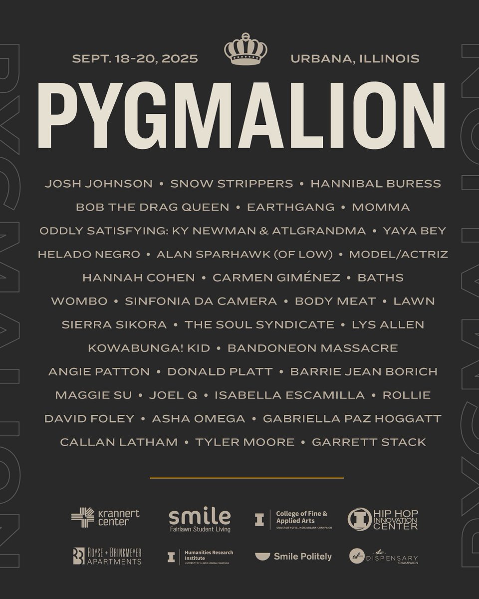 Playing with Kowabunga! Kid at this year's Pygmalion. September 18th-20th in Urbana, IL. 

Link for tickets and more info below. 🔽