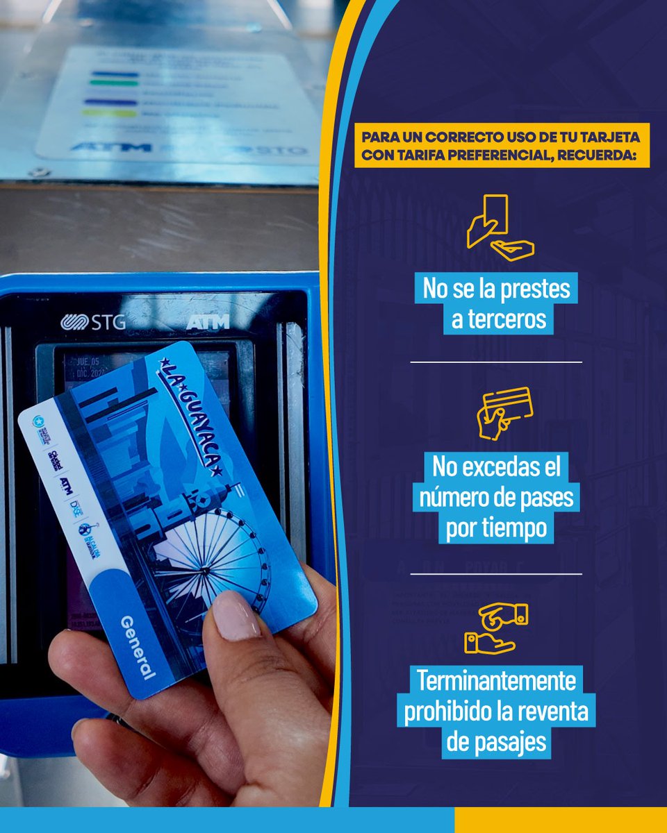 Si eres beneficiario del aporte social de la Tarjeta la Guayaca asegúrate de utilizarla correctamente. 💳

Recuerda que es intransferible y debe ser utilizada exclusivamente por el beneficiario.

#CiudadDeTodos