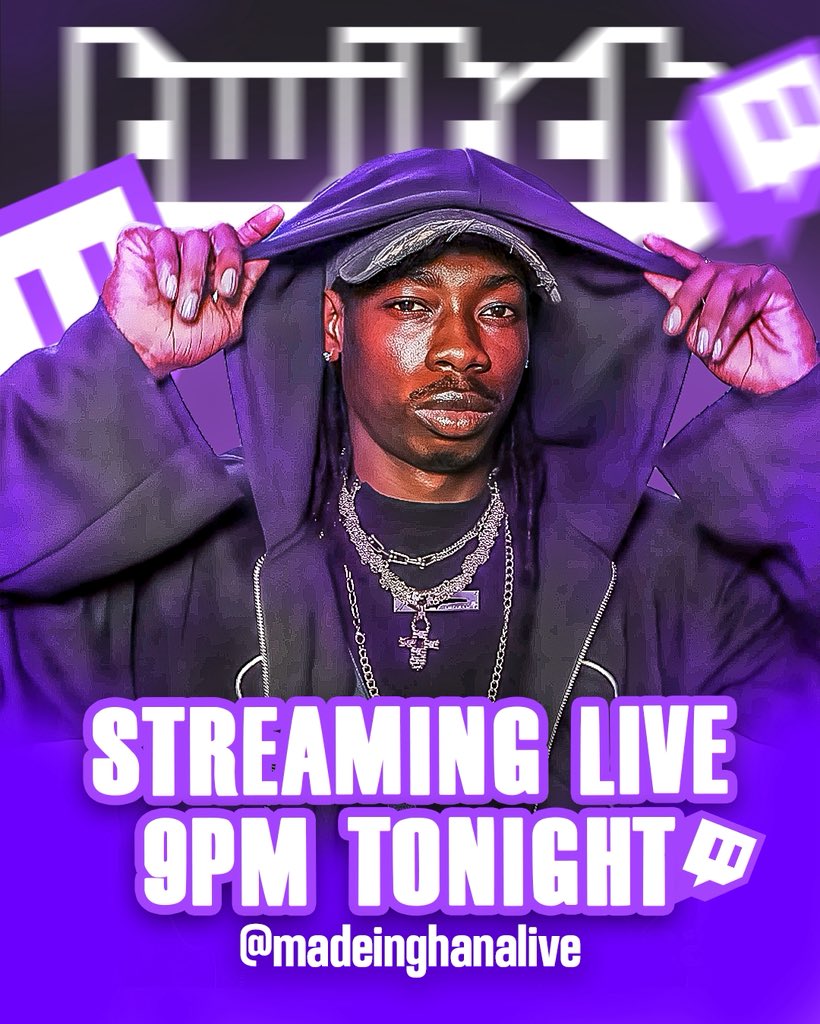 CONTENT MACHINE (@_madeinghana_) on Twitter photo 9pm tap innn!! 
Link : m.twitch.tv/madeinghanaliv… 9pm tap innn!! 
Link : m.twitch.tv/madeinghanaliv…