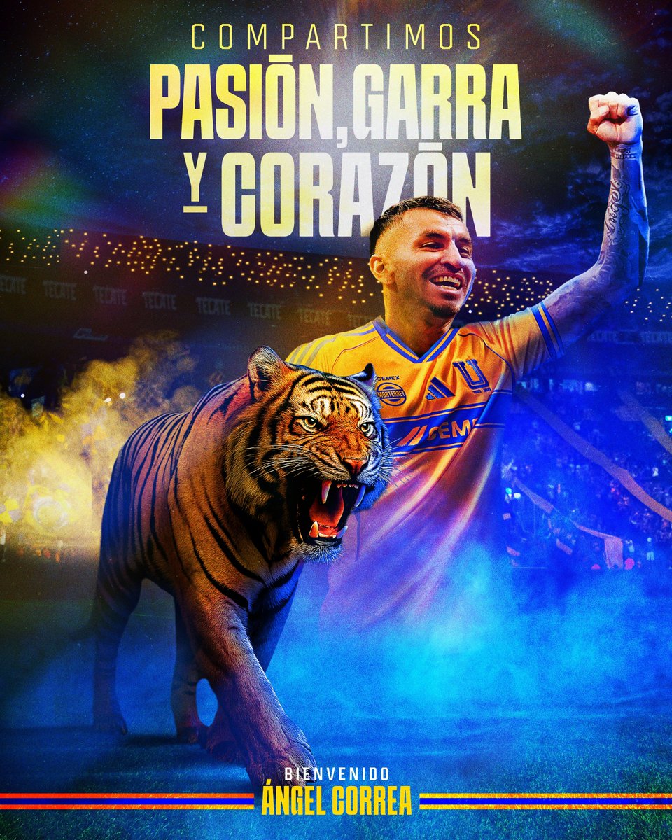 matlak_michal's tweet image. OFICJALNIE: Ángel Correa w Tigres.
Przenosiny mistrza świata do klubu z Monterrey były dogadane już od pewnego czasu, ale ogłoszono je dopiero teraz.
Bez wątpienia transfer okienka w Meksyku.
