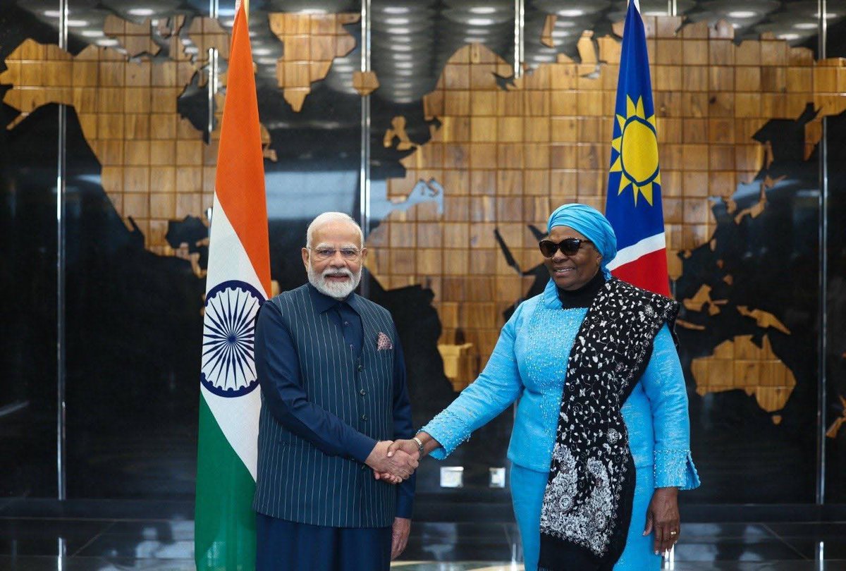 Indian Prime Minister, Narendra Modi  held wide-ranging talks with Namibia President Dr. Cde. Netumbo Nandi-Ndaitwah reviewing the full spectrum of India-Namibia relations.

Key areas of discussion included cooperation in trade, digital technology, defence, security, agriculture,