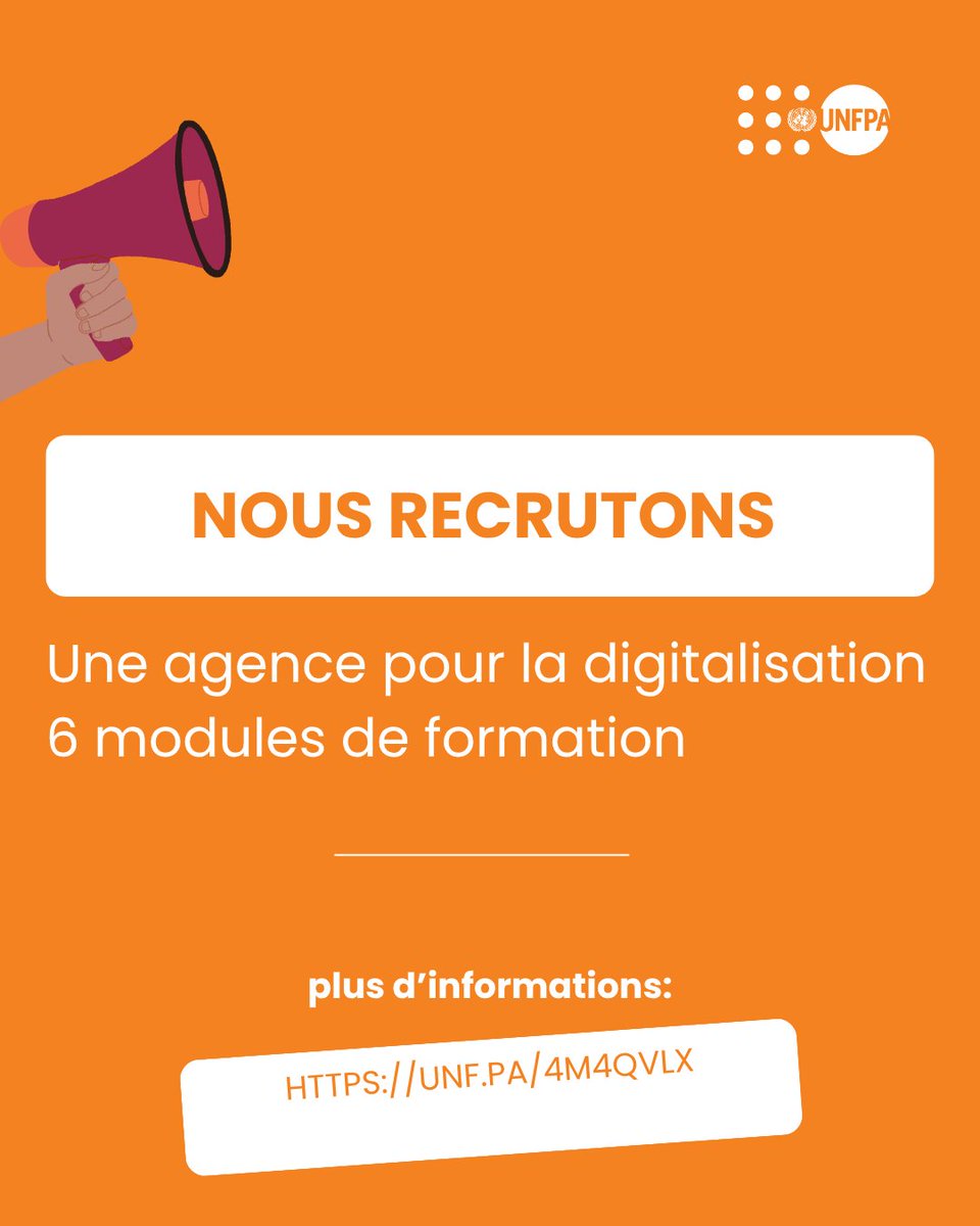 UNFPA Burkina Faso (@unfpabf) on Twitter photo #JobAlert
<a href="/UNFPABF/">UNFPA Burkina Faso</a> recrute une agence pour la digitalisation de six (6) modules de formation.
Date limite: 17 juillet 2025
Plus d'informations: 👉 unf.pa/4m4qvlx #JobAlert
<a href="/UNFPABF/">UNFPA Burkina Faso</a> recrute une agence pour la digitalisation de six (6) modules de formation.
Date limite: 17 juillet 2025
Plus d'informations: 👉 unf.pa/4m4qvlx