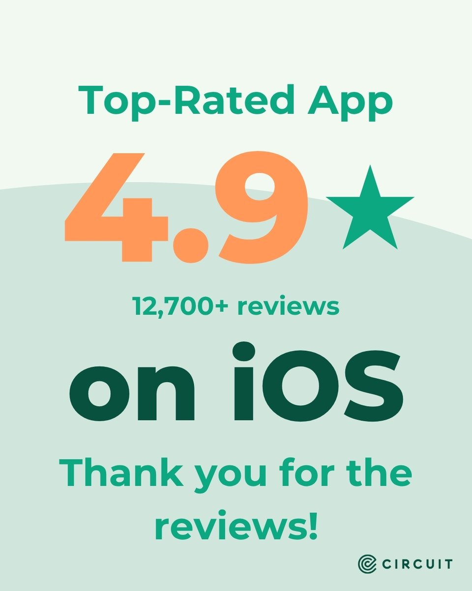 ride_circuit's tweet image. Your reviews = our momentum. 🚙💬

4.9★ on iOS, 4.7★ on Google Play – we’re feeling the love 💚
Big thanks to our reviewers and product team. 2025’s off to a strong start!

#ridecircuit #TopRatedApp #AppLove #Micromobility