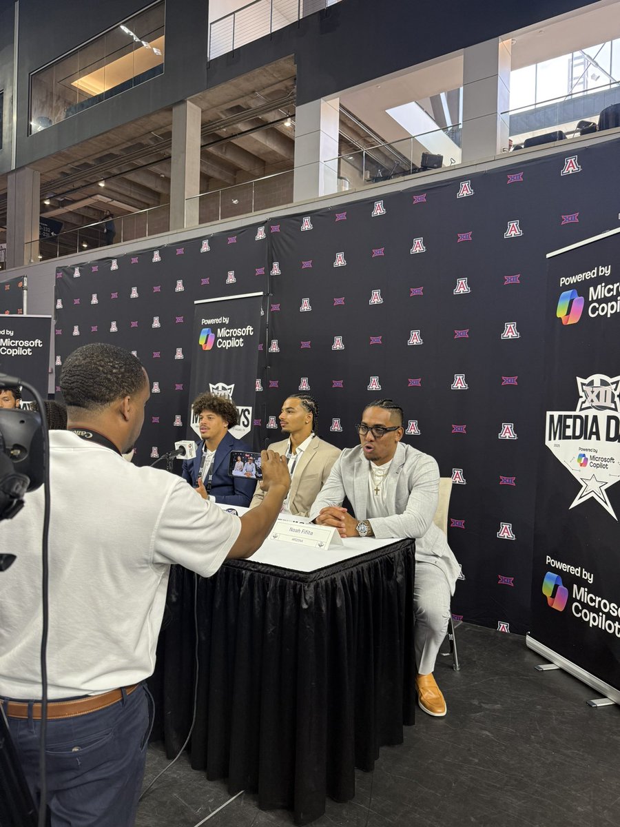 players interviews 🎙️<a href="/thenoah_fifita1/">Noah Fifita ✞</a> <a href="/daltonnn_J/">Dalton 🎒</a> <a href="/treydannn/">Treydan Stukes</a> #Big12FB #Big12MediaDays