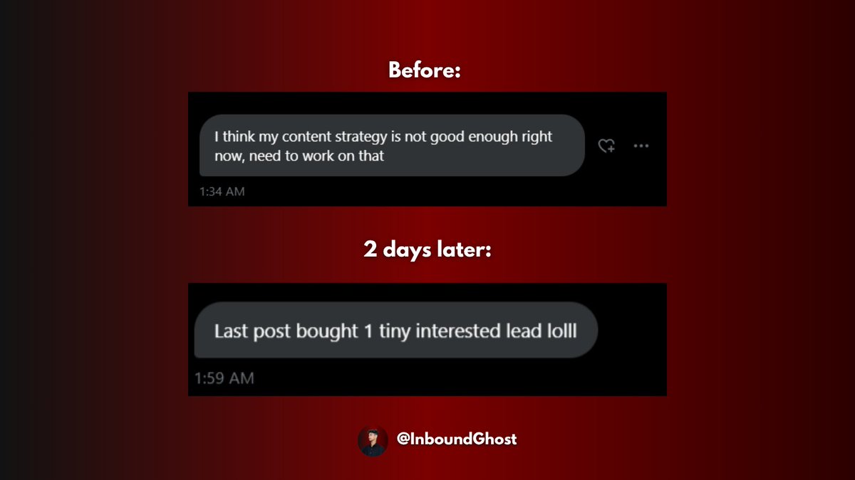 "I need to have a good content strategy."

That's what a lead told me in my DMs 3 days ago.

He'd been posting for 8 months.

Had a fancy content calendar.
Tracked every metric in Notion.
Posted 3x daily like his life depends on it.

Still stuck at 300 followers.

I asked him one
