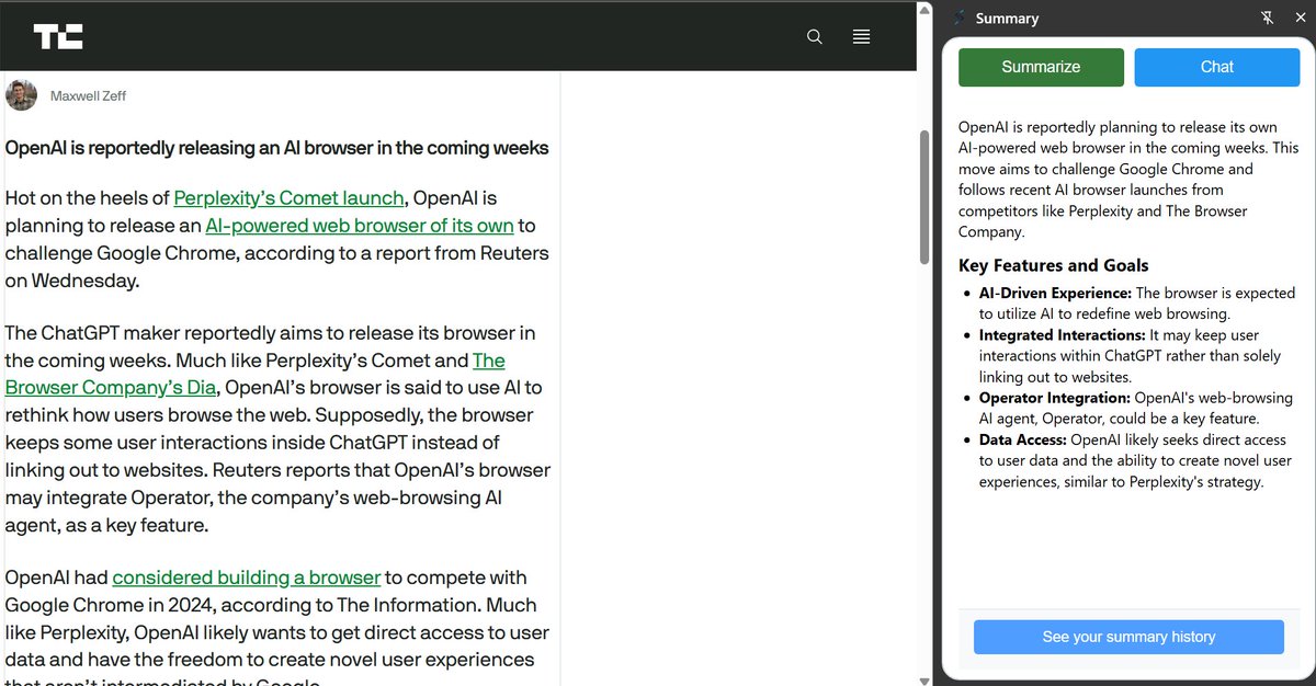 First Perplexity with the browser, now OpenAI? Can be a huge user data play