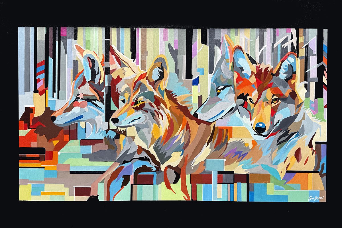 Canine. 36”x 24”, acrylic on canvas. #glitchesarelikewildanimals #originalpainting