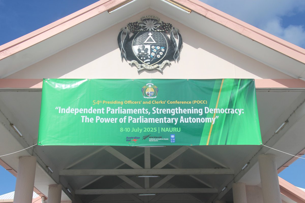 UNDP_Pacific's tweet image. Nauru 🇳🇷 hosts 54th Presiding Officers & Clerks Conference with 45 delegates from 17 Pacific parliaments to advance dialogue on autonomy & governance, supported by @dfat, @MFATNZ & UNDP through Nauru Accountable & Inclusive Governance Project. Read more: zurl.co/nlzvd