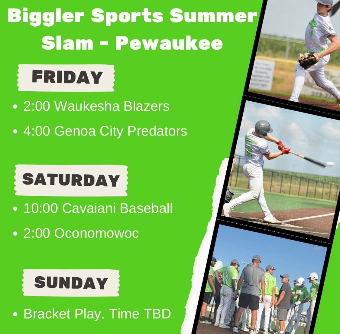 The 16U QC Ducks kick off the Biggler Sports Slam in Pewaukee on Friday at 2:00 against Waukesha Blazers 16U. This is the schedule for the week. #QCDucks