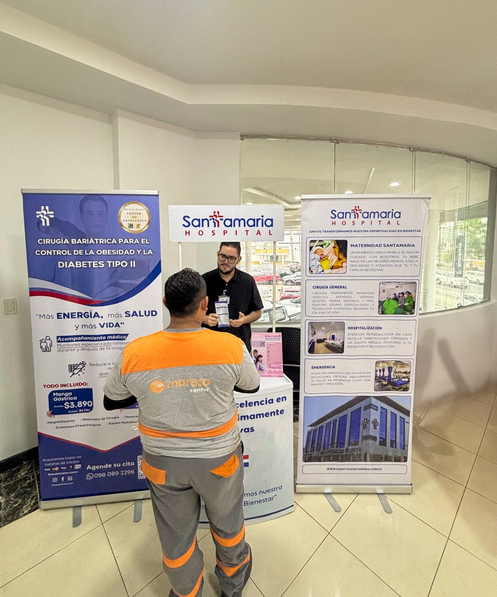 HSantamariaEC's tweet photo. Hospital Santamaría presente en las Instalaciones Corporación Maresa 🚗
Una jornada donde compartimos herramientas clave para acceder a nuestros servicios médicos a través del seguro privado @Esaludsa 👨🏻⚕️🩺
#santamaria #maresa #seguroprivado #saludsa #salud #asertec #guayaquil https://t.co/M4xZ4ohPcj