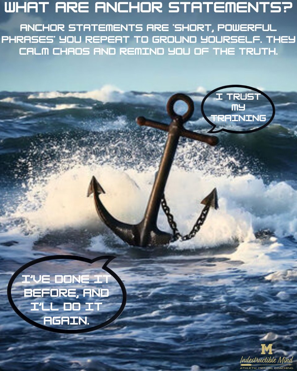TolarMrT's tweet photo. Anchor Statements 1 of 2

Ever feel your heart racing in big moments?
That voice in your head can make or break you. 🧠💥

Elite athletes anchor themselves with powerful truths.

These *Anchor Statements* are your reset button in the storm.
Start speaking like a champion. 💪 https://t.co/SvMk6mXWYu