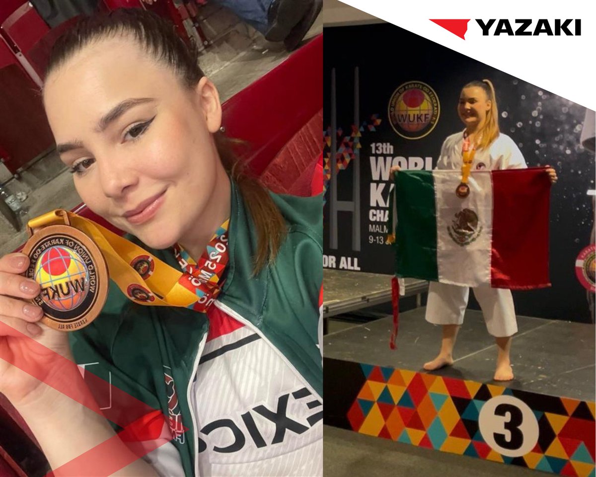 🥋 From #Yazaki to the world #JudithBazaldua just earned her first international medal 🥉 of this 13th #WUKF2025 #WorldKarateChampionship in Sweden! 🌍 She’s part of our #YazakiAthletes Program &amp; will compete next days in Team &amp; Individual Kumite 📺 LIVE bit.ly/44ufYbO