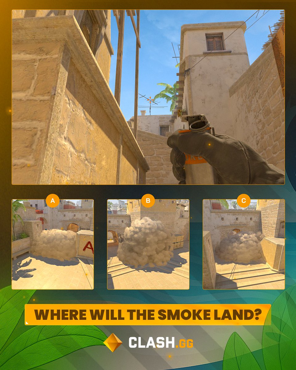 Does any CS2 pro know where this smoke will land?

We are giving away some gems to a random person who does!

RT + Comment your ClashID!