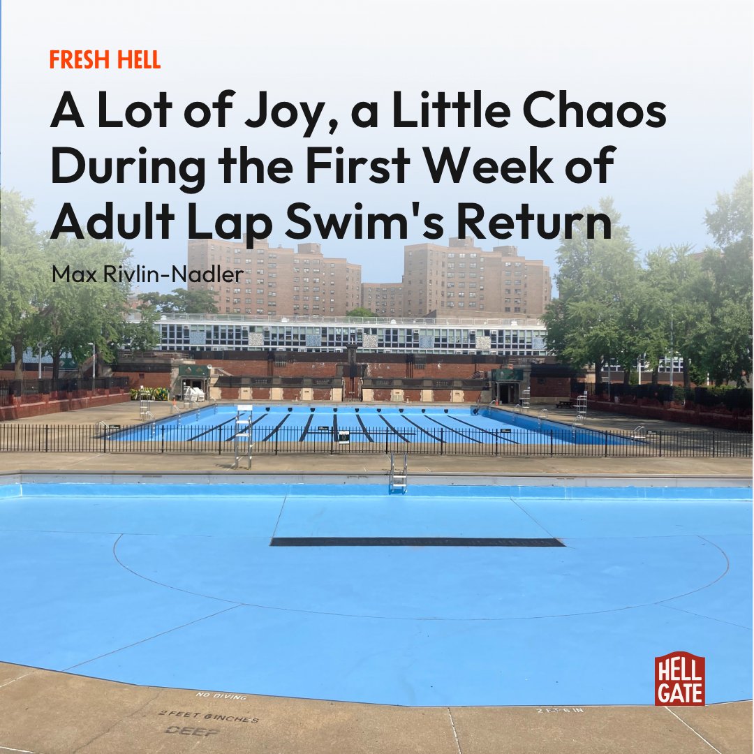 Adult lap swim is back after a six-year absence! 

We report from the party that is the lap lanes, and share an update to some beleaguered and cramped Brooklyn swimmers—yes, the Parks Department is going to add more lanes to Kosciuszko Pool. DO NOT WORRY.

hellgatenyc.com/adult-lap-swim…