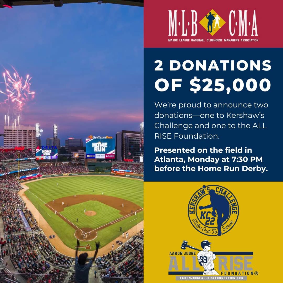 mlbcma's tweet image. MLB CMA to present two donations at MLB All-Star Game