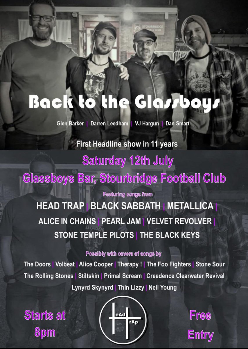 Stourbridge FC (@stourbridgefc) on Twitter photo Live music is ๐๐๐๐ค in The Glassboys Bar ๐ฅ 
We are excited to be hosting the Head Trap Band this weekend for a night full of fantastic music! 
What better way to spend a Saturday night ๐ป 
#StourbridgeFC | #GlassboysBar Live music is ๐๐๐๐ค in The Glassboys Bar ๐ฅ 
We are excited to be hosting the Head Trap Band this weekend for a night full of fantastic music! 
What better way to spend a Saturday night ๐ป 
#StourbridgeFC | #GlassboysBar