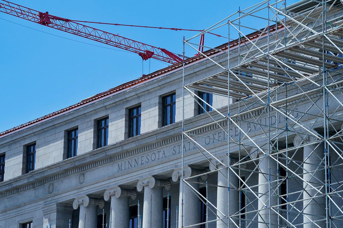 MNHouseInfo's tweet image. Work continues on the State Office Building renovation and expansion project July 9.
📸 Michele Jokinen
#mnleg