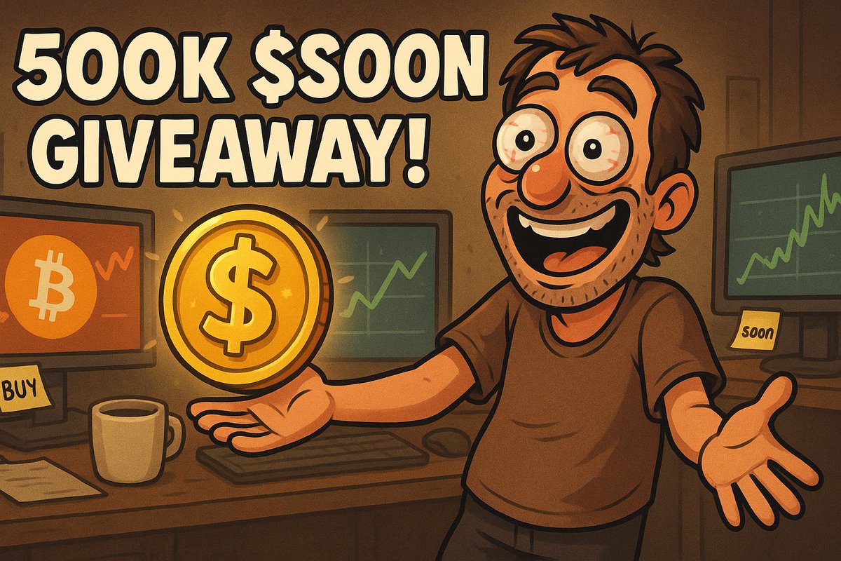 🚨 500,000 $SOON GIVEAWAY 🚨

We’re giving 500k $SOON to 3 lucky winners 👀

Full contest details coming right up!
Wen? $SOON

Follow + stay tuned.
