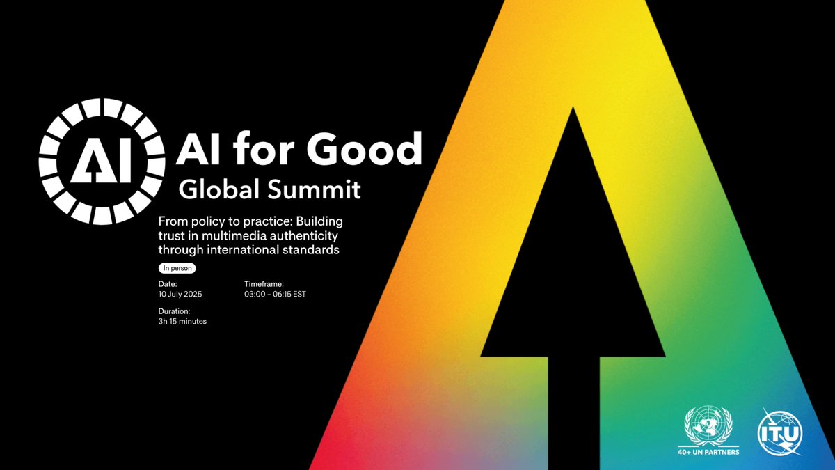 witnessorg's tweet image. 🛡️Misinformation, disinformation & deepfakes top the list of global threats.
📍Join WITNESS’s Jacobo Castellanos (@JacoboCas) for an in-person workshop at the UN’s @AIforGood Global Summit 2025!
🎙️Panelists:
➡️Alessandra Sala – Women in AI, @Shutterstock
➡️Carol Buttle – Tech…