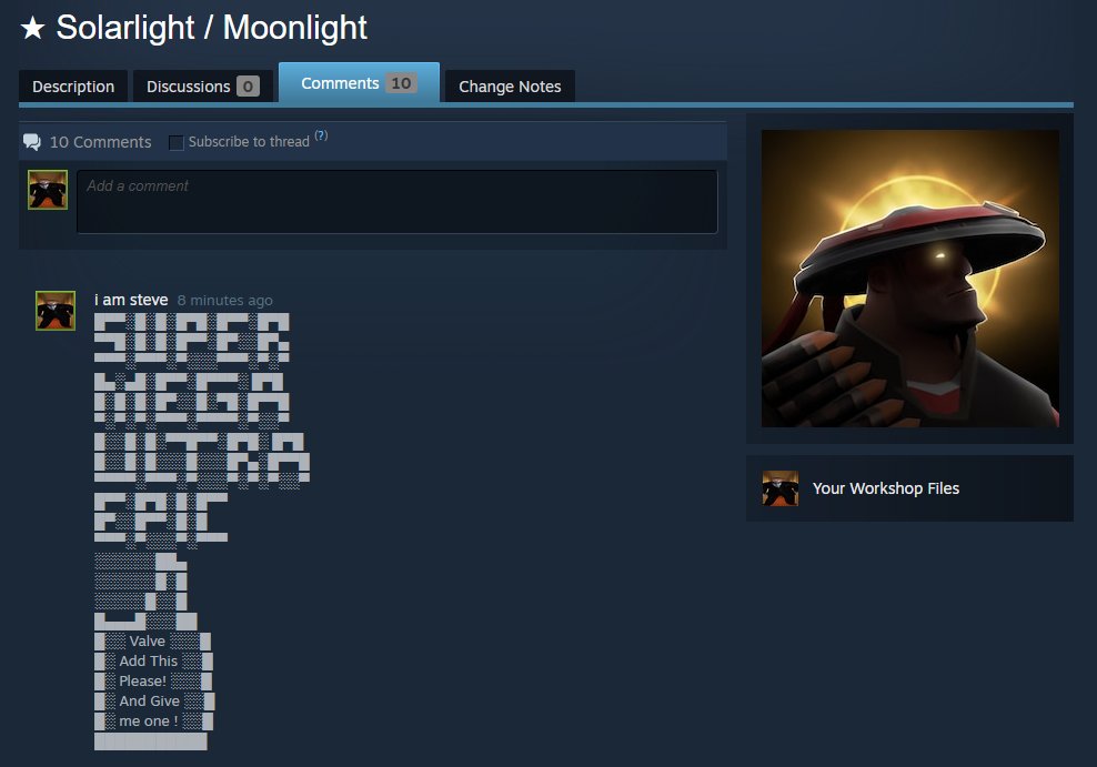 TF2SolarLight's tweet image. who did this
i had nothing to do with it
if it gets added will people get mad at me
when is the uncle dane unusual effect being made
so many questions