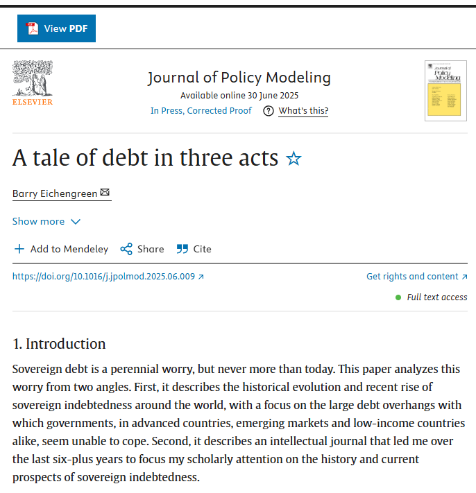 Barry Eichengreen (@b_eichengreen) on Twitter photo "A Tale of Debt in Three Acts"
sciencedirect.com/science/articl… "A Tale of Debt in Three Acts"
sciencedirect.com/science/articl…