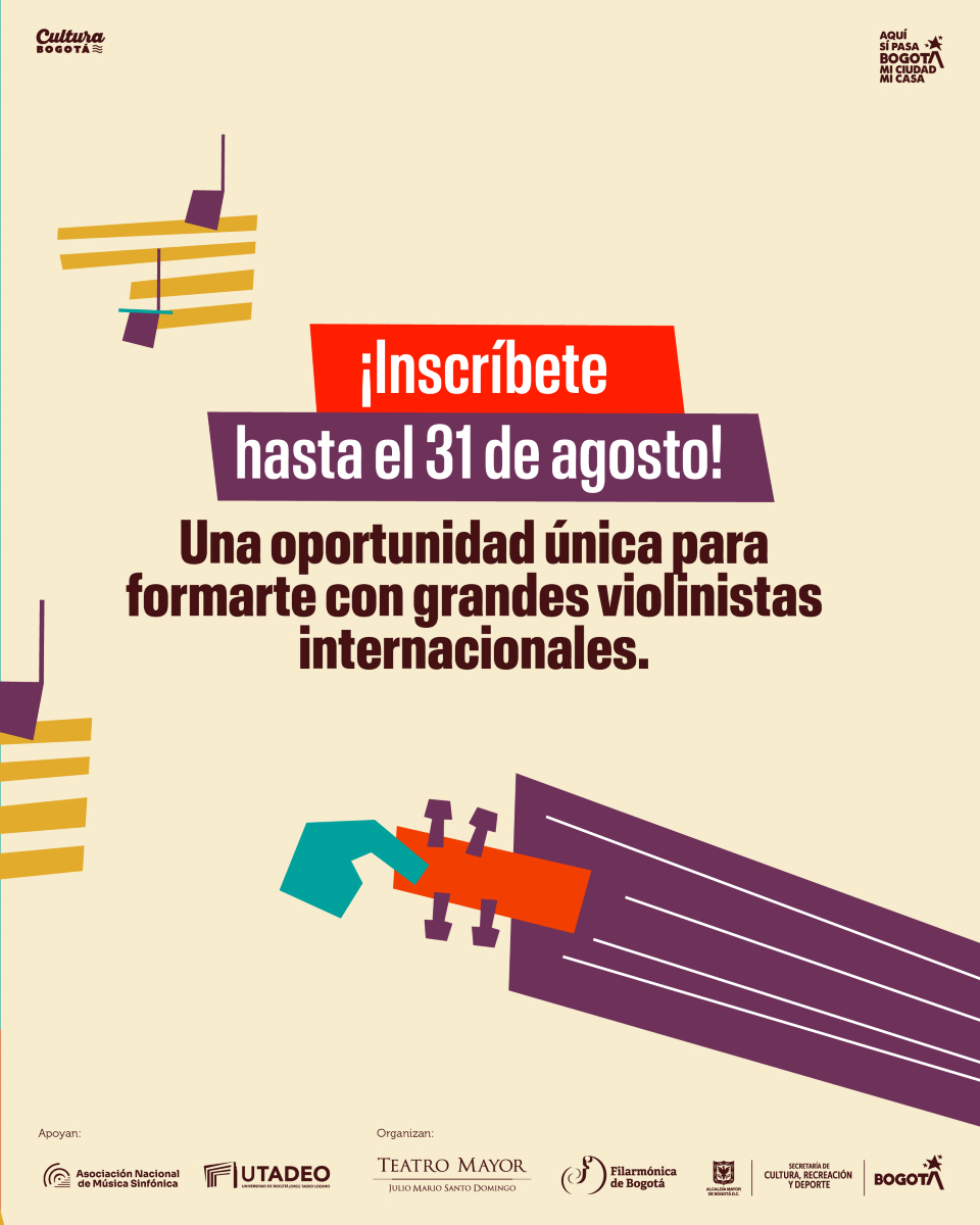 🎻 ¡Atención jóvenes violinistas! El #ConcursoInternacionalDeViolín abre una nueva categoría D en sus clases magistrales.

👧🧒 Si tienes entre 8 y 15 años y eres colombiano, esta es tu oportunidad de compartir escenario con grandes violinistas internacionales, ¡sin importar tu