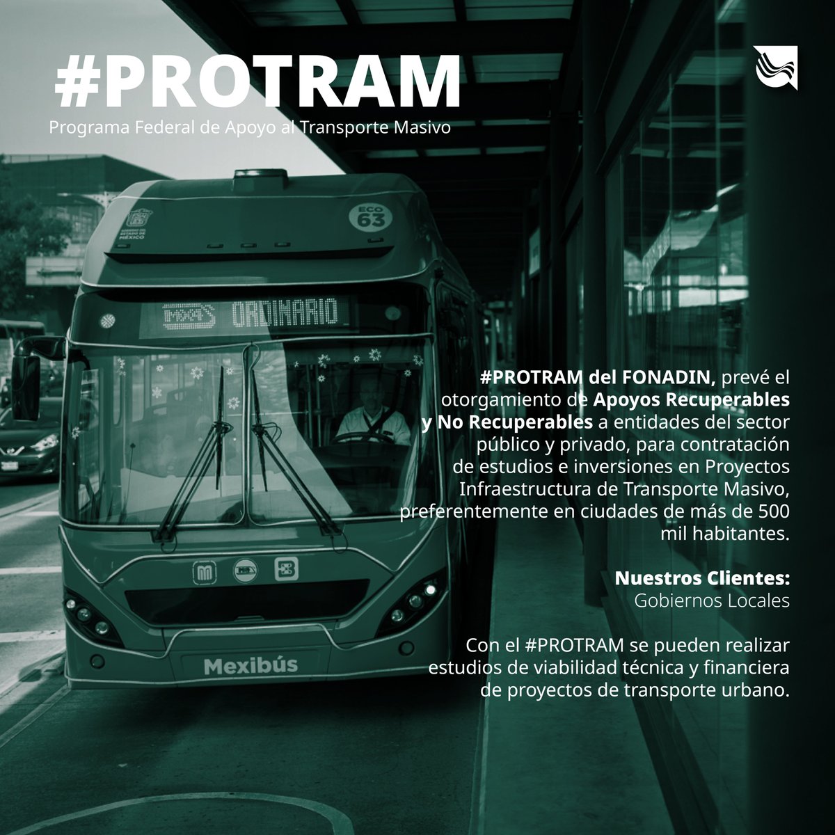Banobras_mx's tweet photo. @Banobras_mx a través del #FONADIN y el #PROTRAM (Programa Federal de Apoyo al Transporte Masivo) impulsan proyectos de transporte masivo que mejoran la conectividad en las ciudades.
Los Lineamientos de este programa se actualizan con asesoría del Banco Mundial.
🔗 https://t.co/rx1LjrdSrH
#BanobrasFonadin #ProsperidadCompartida