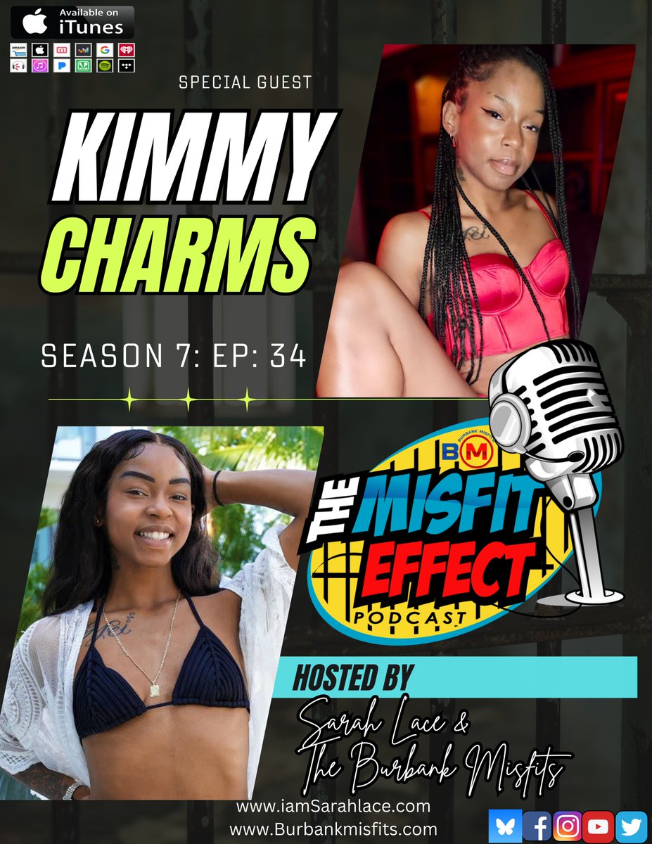 NEW <a href="/burbankmisfits/">Burbank Misfits & Sarah Lace</a> The Misfit Effect episode titled 'The Charmed Effect' feat. Kimmy Charms <a href="/Kimmycharms/">★★★★★ 21+ CANADA 🇨🇦</a> w/ host @iamsarahlace &amp; <a href="/rawstarr/">Prince Rawstarr PR™</a> for audio  podcasts.apple.com/us/podcast/the… burbankmisfits.com/podcast/kimmyc/ &amp; Every Podcast Platform. for video: youtu.be/dW35VhvBPr8 #podcast