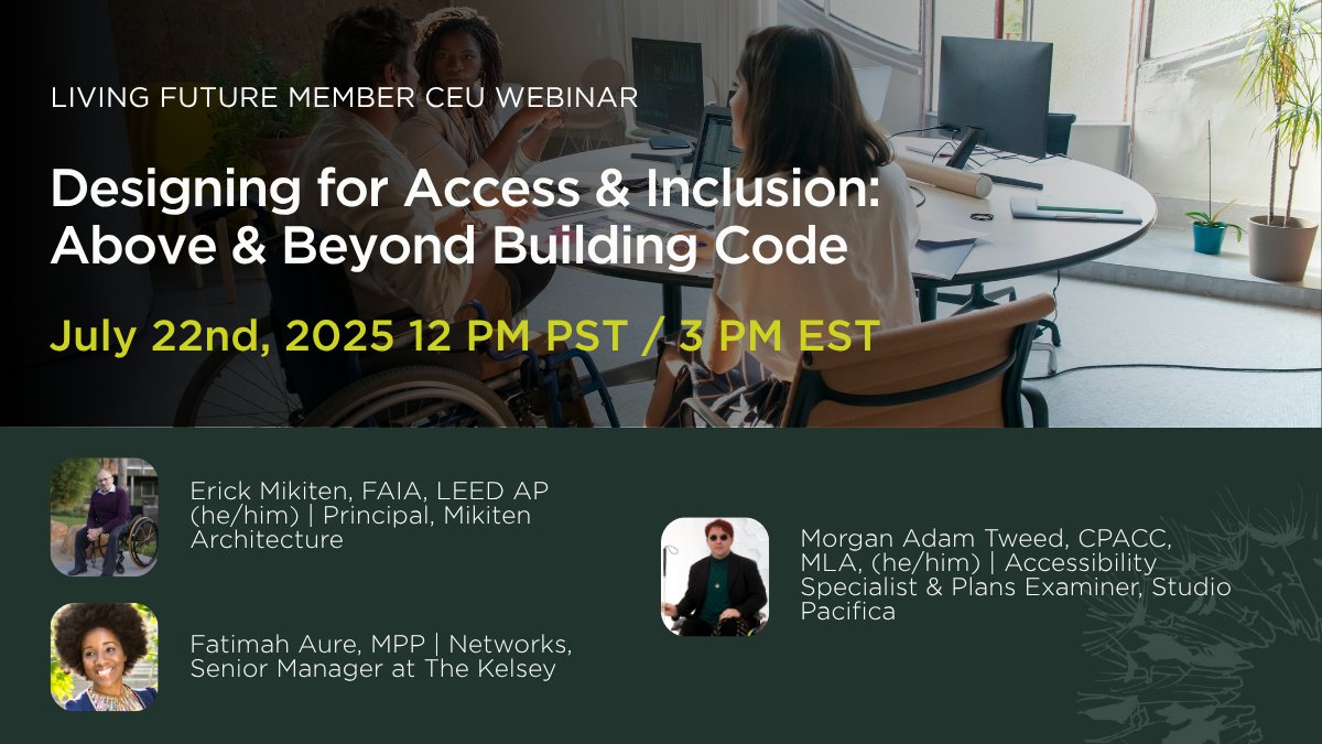 Universal access is integral in #RegenerativeDesign. Our next CEU Webinar shares fundamental practices &amp; examples applicable to any project designing to address needs of diverse building users. Become a Professional Member to join this + future webinars! bit.ly/4nvtS6g