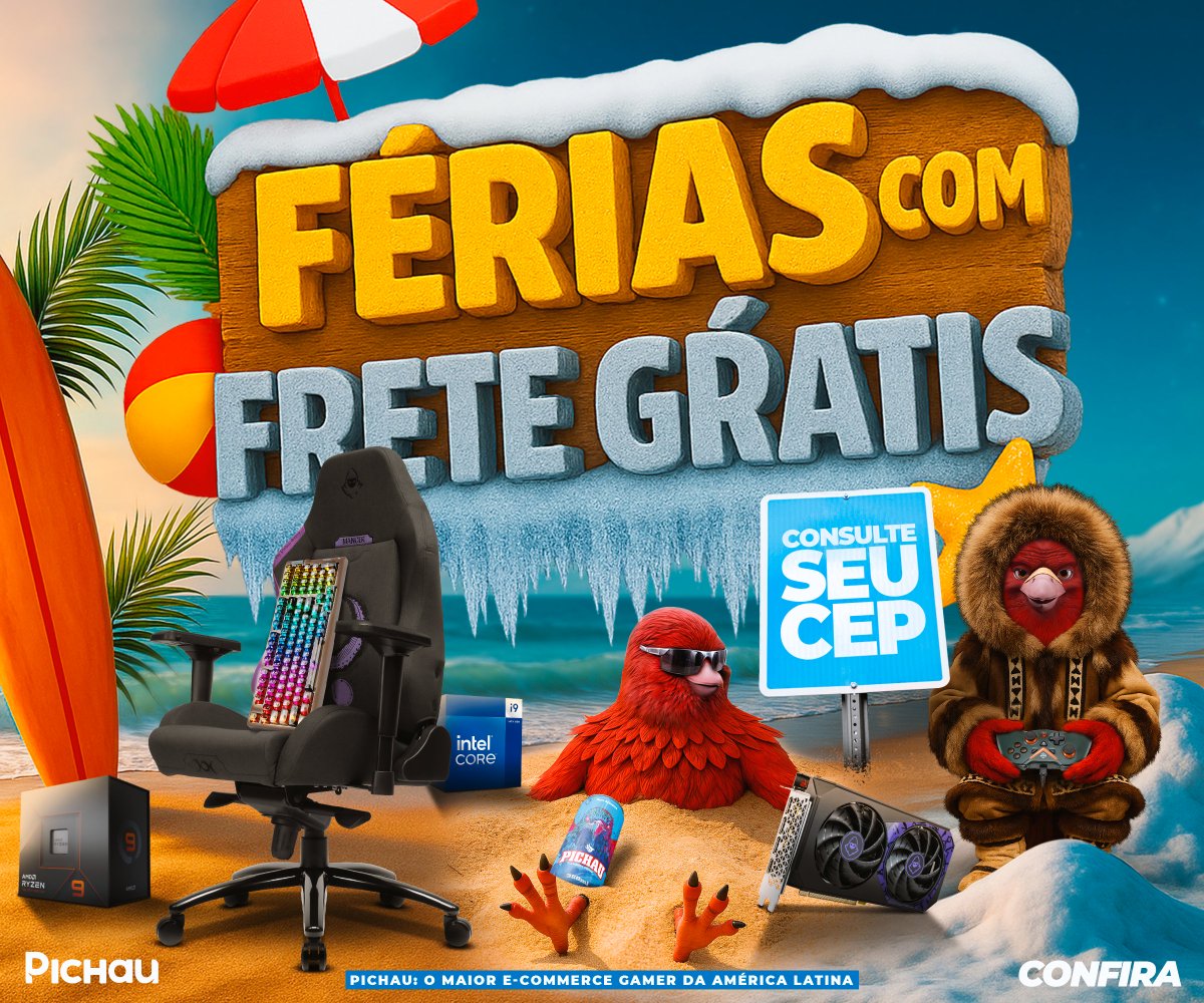A Prumo de Férias chegou com FRETE GRÁTIS! 🚀

É a sua chance de montar ou renovar o setup com descontos imperdíveis e frete grátis pra várias regiões! 

No maior e-commerce gamer da América Latina, você aproveita as melhores ofertas sem pesar no bolso.

Consulte seu CEP e