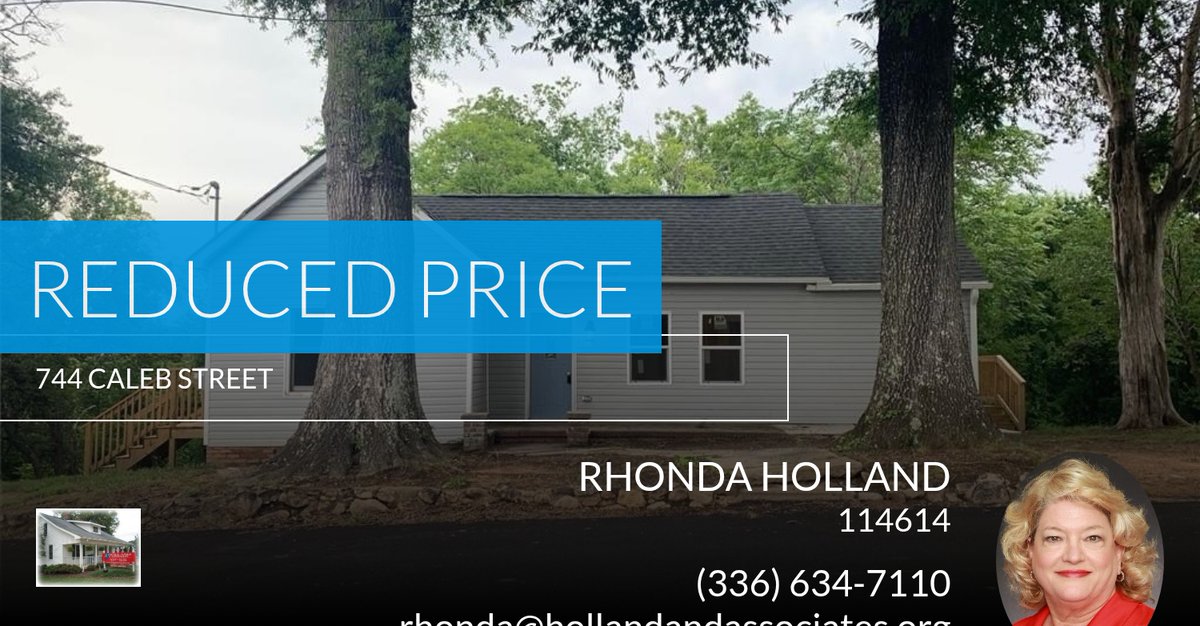 RHollandRealtor's tweet photo. 📍 Reduced Price 📍 This recently reduced home at 744 Caleb Street in Eden won't last long, so, don't wait to set up a showing! Reach out here or at (336) 634-7110 for more information!

Rhonda Holland
Holland &amp; Associates Realty, ... https://t.co/NvoJqM5XSn https://t.co/ytW4iARTzA